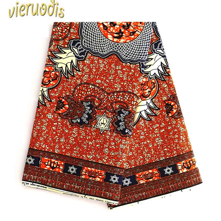 

6 Yards African Wax Prints Fabric dutch 100% Cotton Fabrics Material Dashiki Batik Real Floral for Dress A000312