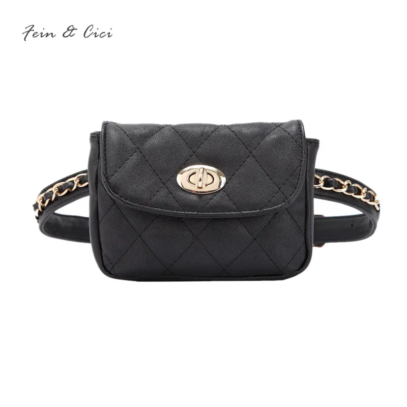 

fanny Pack waist belt bag women chains fanny Packs bags luxury brand leather blue white black red 2018 summer quality wholesale
