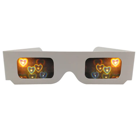 Grades de Difração Óculos para Fogos de Artifício Mostra do Laser 50x de Papel Barato Quadro Espirais Linhas 3d Íris Edm Rave Prismas – 13500
