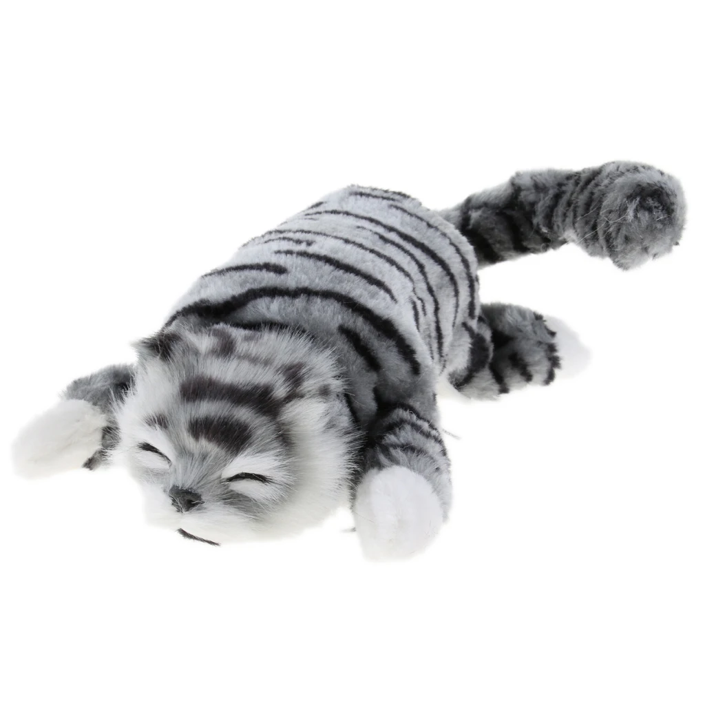 Naughty Rolling & wagging Tail Cat Electronic Pet Soft Plush Stuffed Animal Kids Baby Toys Home Decor