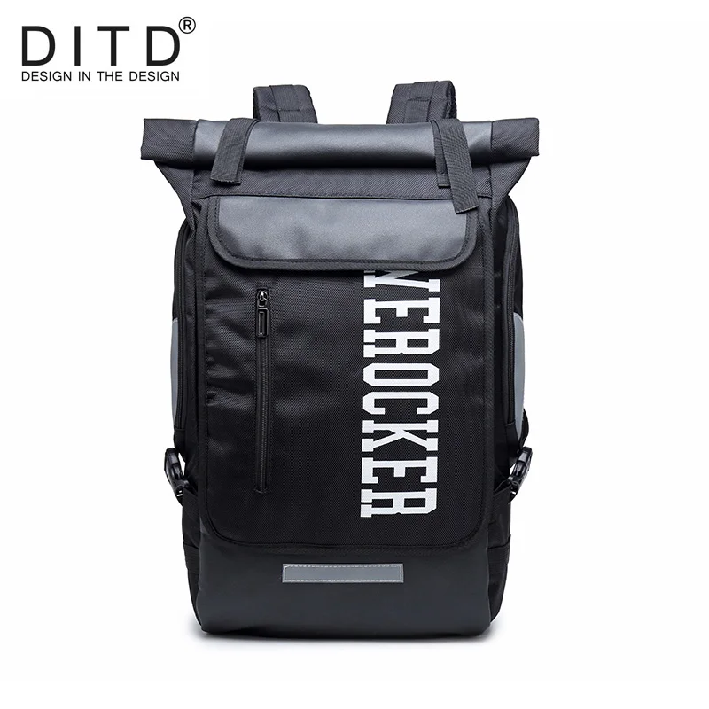 

DITD Multi Function Folding Black Backpack Large Capacity Waterproof breathable Mountaineering knapsack Men's Comfortable Bag