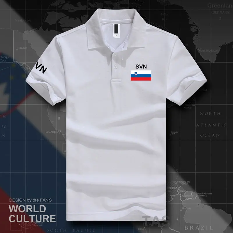 Словенские поло мужские рубашки с коротким рукавом белые бренды с принтом для страны хлопок национальная команда Флаг SVN Словенский SI - Цвет: polo-White