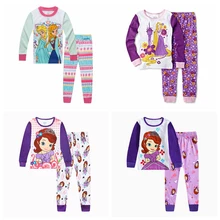 Розничная, Новое поступление, детский пижамный комплект с длинными рукавами для маленьких девочек, пижамы для девочек, домашняя пижама одежды, костюмы