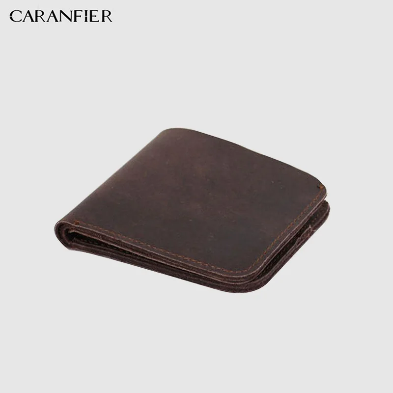 CARANFIER высококачественные мужские кошельки из натуральной кожи Короткие
