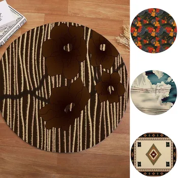 

Oriental Traditional Culture Pattern Round Rug Living Room Bedroom Polyester Comfort Rug Study Children Playroom Soft Art Decor