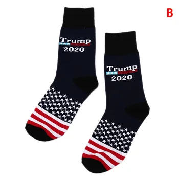 

Stitching Color America National Flag Printed Socks Trump 2020 Soft Men Cotton Sock Novelty Personality Chaussette Homme