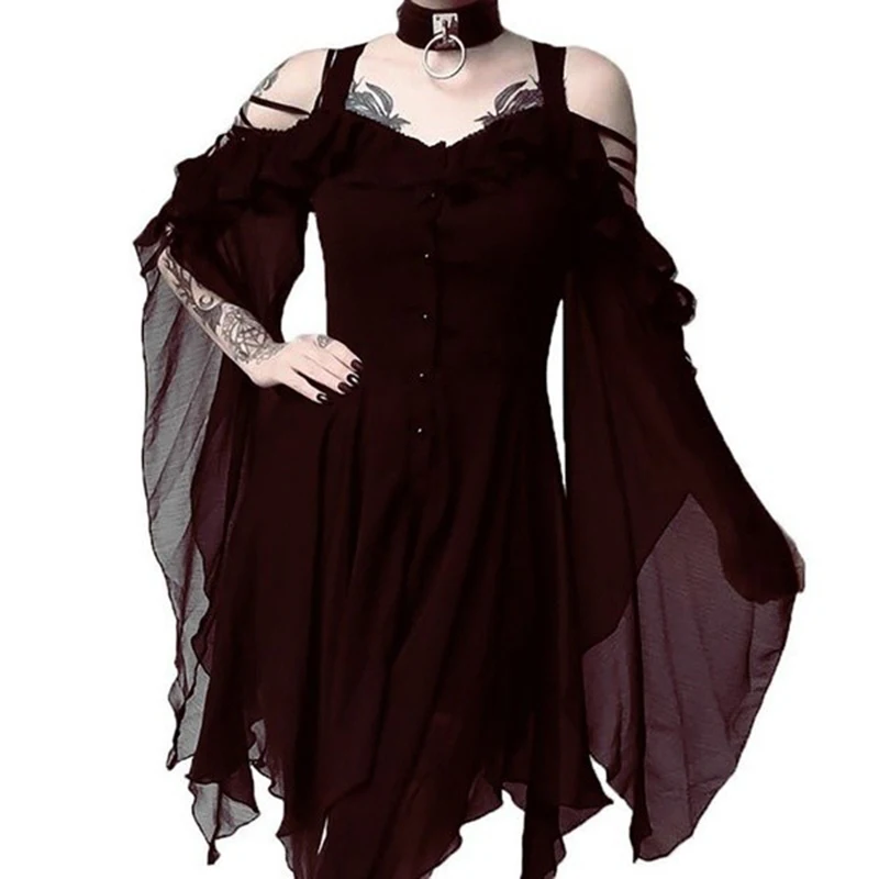 

Women Dress Evening Sling Sundress Fashion Cold shoulder Stylish Irregular