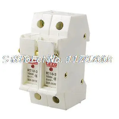 

New RT18-32A/2P 10x38mm Cylindrical Fuse Holder Base AC 380 32A