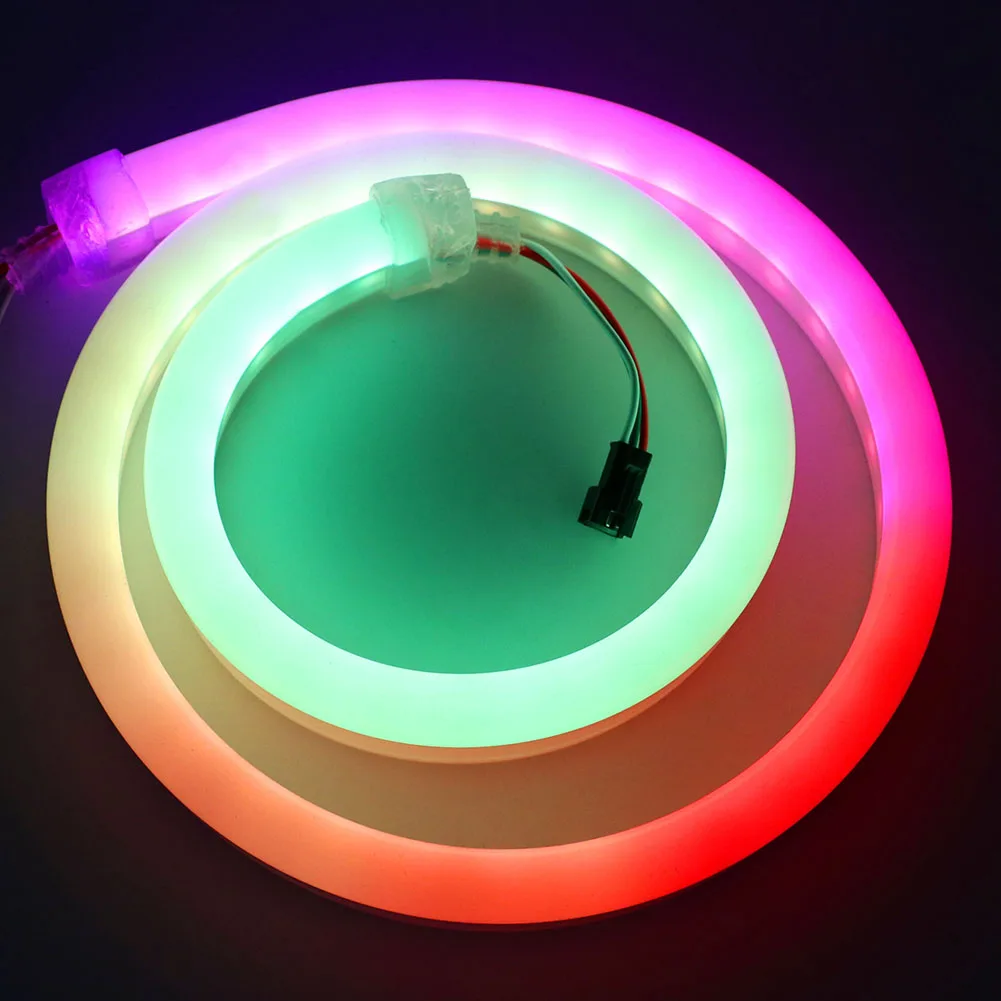 

12V Neon Light Led Strip WS2811 5050 Led Neon Rope Lights Full Color RGB Remote Control Outdoor Decoration Tupe Lamp EU US UK AU