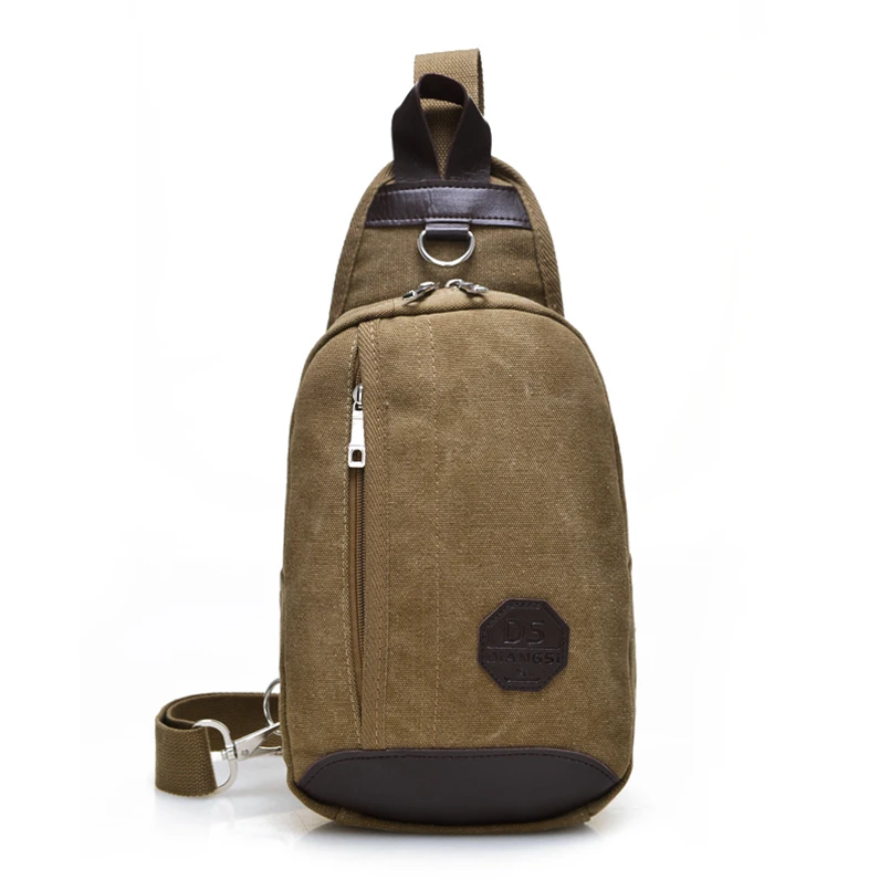 

Popular Large Space Travel Canvas Men's Chest Bag Vintage Casual Messenger Bag Leisure Retro Shoulder Bag