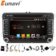 Eunavi 2 DIN Android 6.0 Аудиомагнитолы автомобильные dvd-плеер GPS Радио для VW Golf 6 Поло Бора Jetta B6 Passat Tiguan Skoda Octavia 3 г OBD
