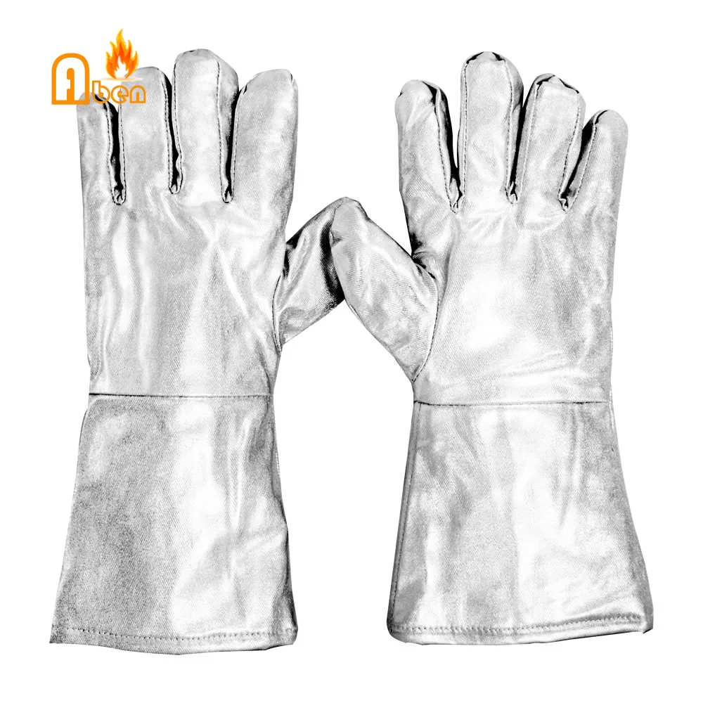 

Fire resistant Fireproof Aluminum foil heat resistant gloves for firefighter