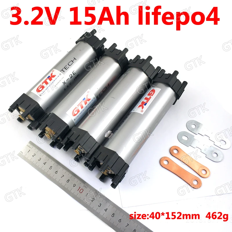 

4pcs brand 3.2v 15Ah lifepo4 40152 3.2v 15ah lithium 45A high discharge 30A not 38120 for power large capacity powerpack