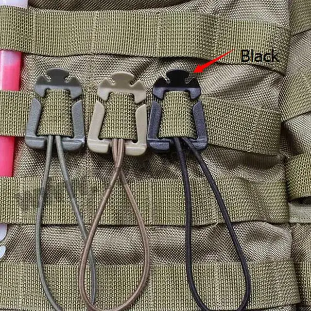 Useful 1PCS Webbing Military Dominator Elastic Cord Hang Buckle Clip PALS MOLLE Style Outdoor Travel Kits