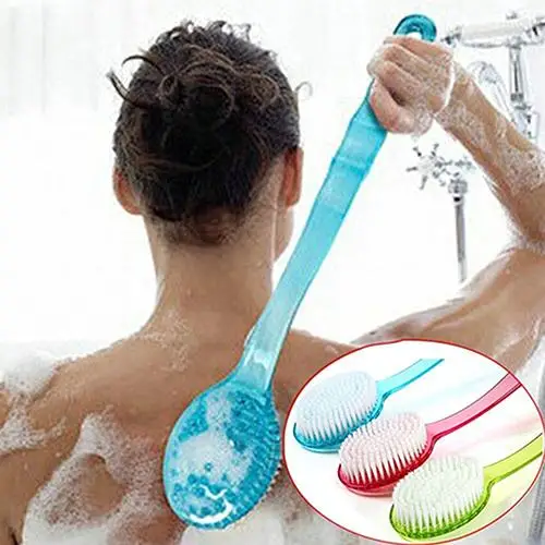 

1pc Long Handled Body Bath Shower Back Brush Scrubber Massager Skin Cleaning Tool