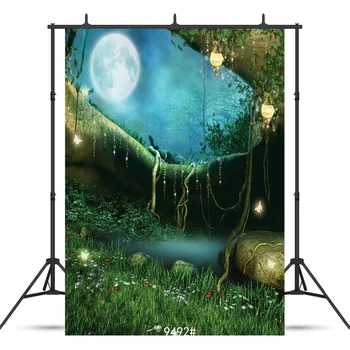 

Fairy Tale Moonlight Forest Vinyl Photographic Background Customized For Children Baby Shower Backdrops Photocall Photo Studio