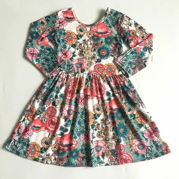 

2019 Summer New Girl Baby Clothes Dress Cute Flower Print Print Round Neck Short Sleeve Girl A-Line Dress