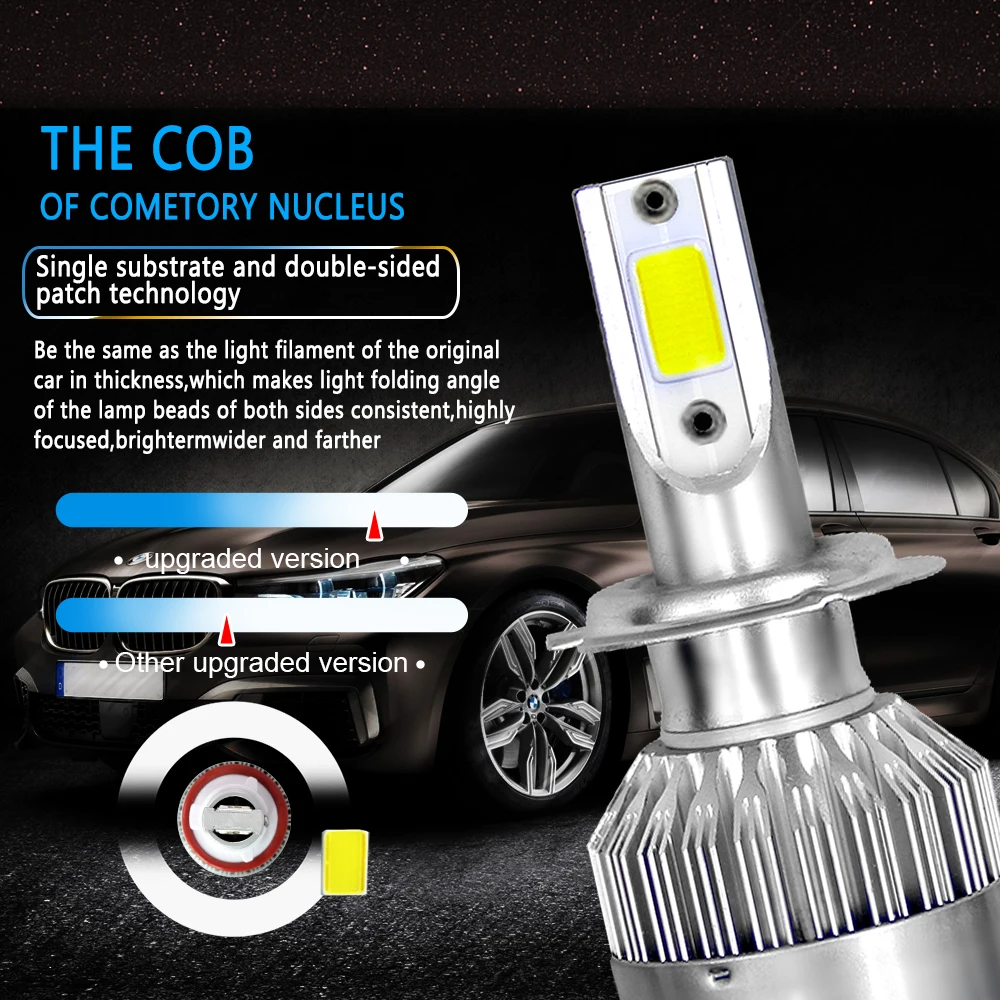 2 шт. Автомобильные светодиодные лампы 72 Вт 880 лм H1 H3 H4 H7 H11 9004 9005 9006 9007|Передние