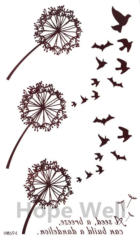 Тату наклейка с изображением одуванчика 1 шт.|tattoos bird|tattoo stickertemporary tattoo sticker |