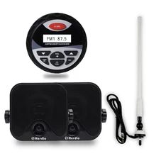 Waterproof Marine Bluetooth Radio Marine Boat Motorcycle Heavy Duty Speakers FM/AM Radio Antenna Support USB MP3 Music Input