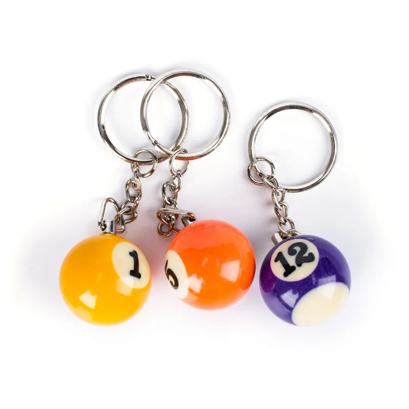 New 16PCS/a Lot billiards Key Chain New resin Pendant Keychain Fashion Car Key Holder female Bag Charm Accessories K1656