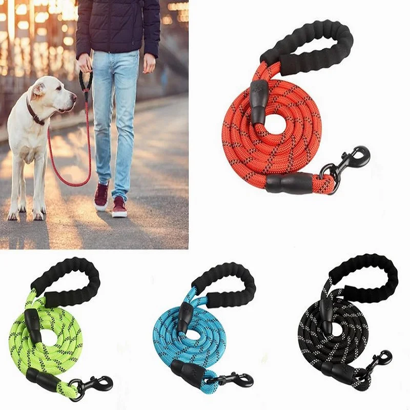 

Reflective Large Dog Leash Nylon Rope Pet Running Tracking Leashes Long Lead Dog Mountain Climbing Rope for Medium Large Dogs