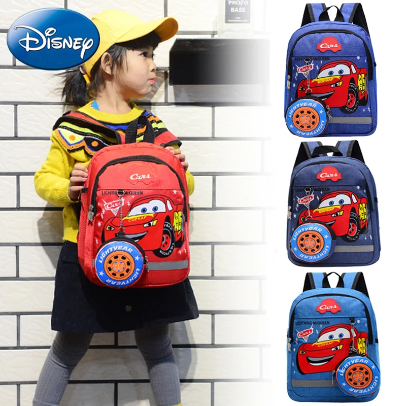 

Disney Kids Boy Girl 3D McQueen Lightning Car Backpack Schoolbag Kindergarten Bags Child Cartoon Travel Plush Toy Backpacks Gift