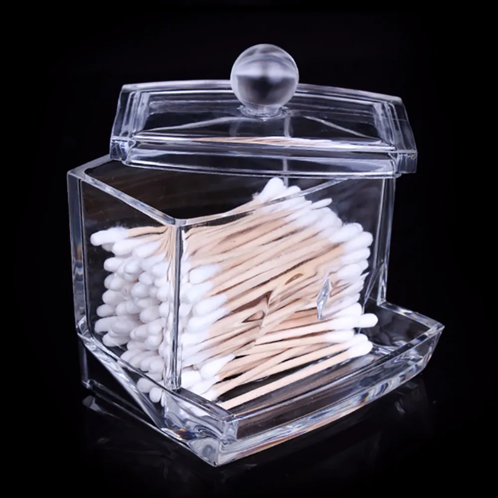 

Portable Makeup Tools Cotton Swabs Storage Holder Box Transparent Stick Cosmetic Makeup Organizer Case