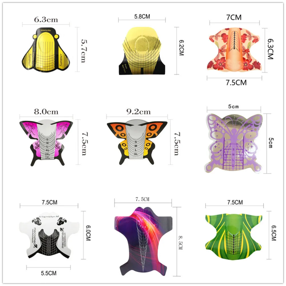 

Swagpick 100pcs U Square Sharp Ending Shape Adhesive Nail Form for Acrylic UV Gel Nail Tip Nail Extension Nail Art Tool Pro