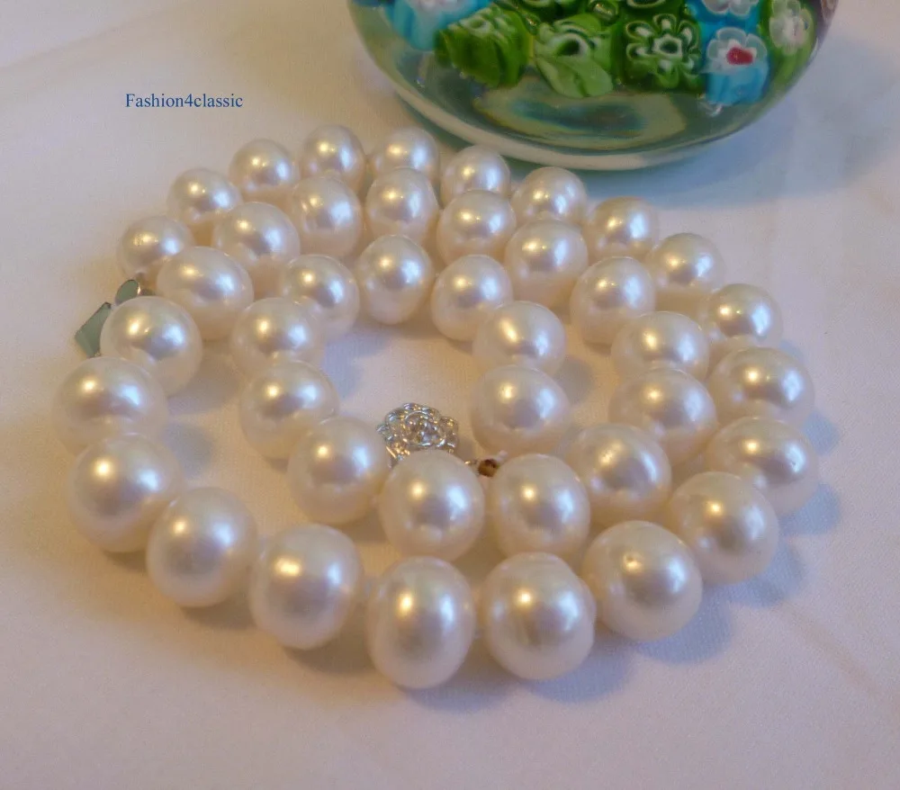 

Free shipping hot sale Women Bridal Wedding Jewelry >>natural 9-10mm white pearl necklace 17inch