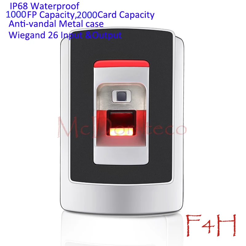 

IP68 Fingerprint Access Control System Rfid Access Controller Wiegand 26 Fingerprint Reader Waterproof Anti-vandal Door Opener