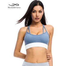 Женский спортивный бюстгальтер в стиле русалки со съемными мягкими вставками, сексуальный бюстгальтер для фитнеса с открытой спиной, бюстгальтер для бега и тренировок, бюстгальтер для йоги, пуш-ап
