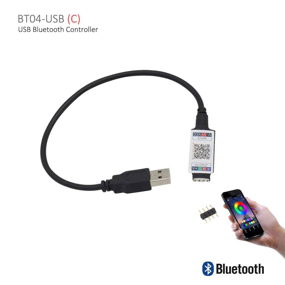 Bluetooth светодиодный контроллер USB RGB 5 в 12 В 24 В DC мини приложение умный музыкальный контроллер IOS Android телефон беспроводной ИК 24 ключ контроллер