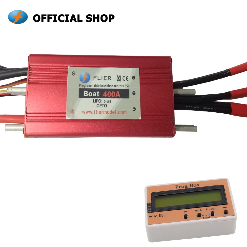 

Waterproof brushless ESC 16S 400A for RC boat with program box