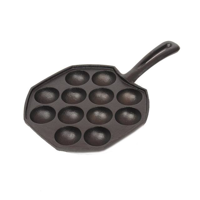 12 Hole/15 Hole Cast Iron Uncoated Nonstick Octopus Ball Takoyaki Maker Meatball Mold Cake Baking Pan Bakeware Tool BBQ Plate