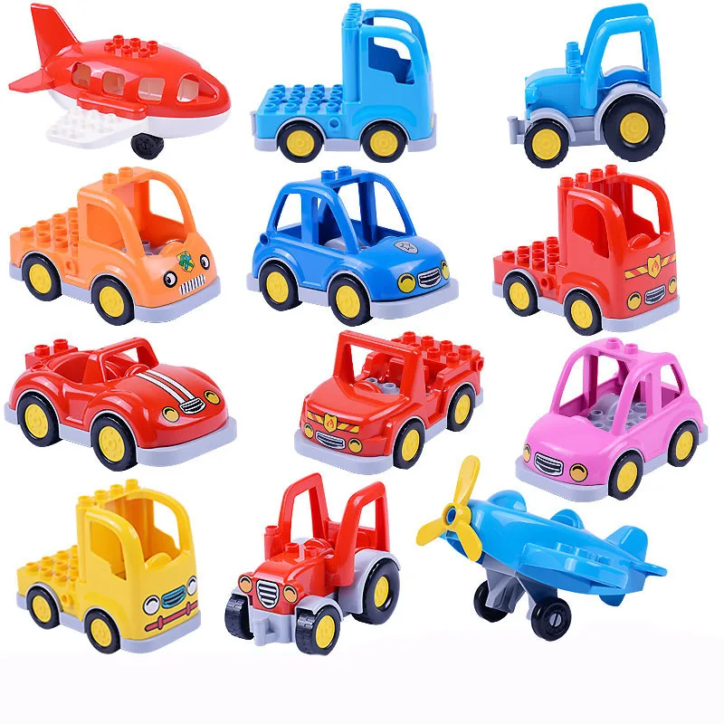 GOROCK DIY Duploe Toys Cartoon Baseplate Car Plane Big Particles ...