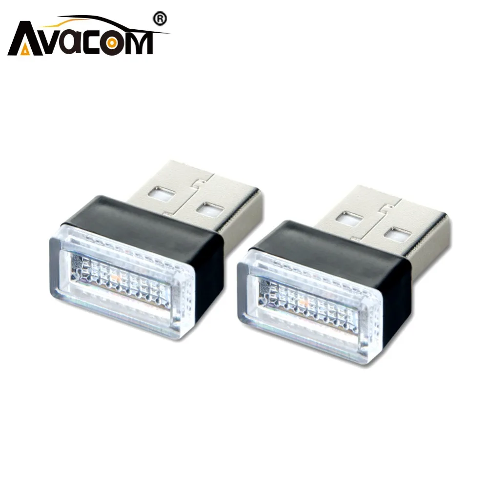 

Avacom Car LED Atmosphere Lights USB Sockets Interior Decorative Lamp Emergency Lamp For PC USB LED Voiture Luz Auto Car styling