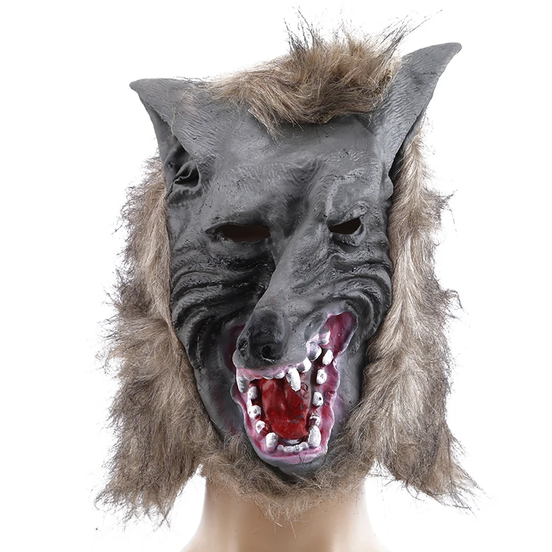 Werewolf голова полное лицо Призрак Декор "Ужасы" дизайн Хэллоуин призрак реалистичные текстуры вечерние сцены детская игрушка для костюмированного представления - Цвет: Full head wolf head