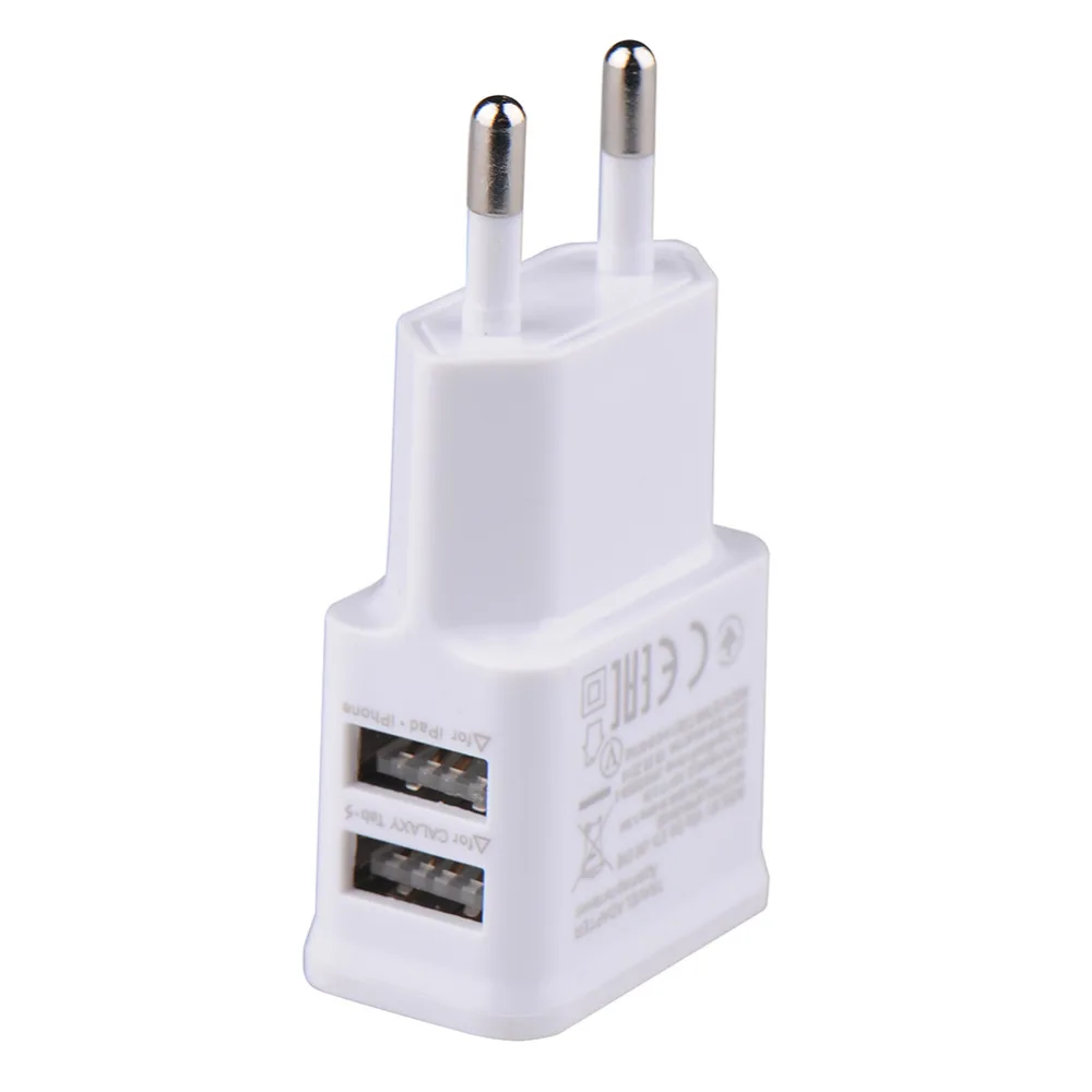 EU Plug Dual Double USB port mobile phone charger Wall AC Power Charger Home Travel usb For iphone ipad ipod for Samsung|usb charger|mobile