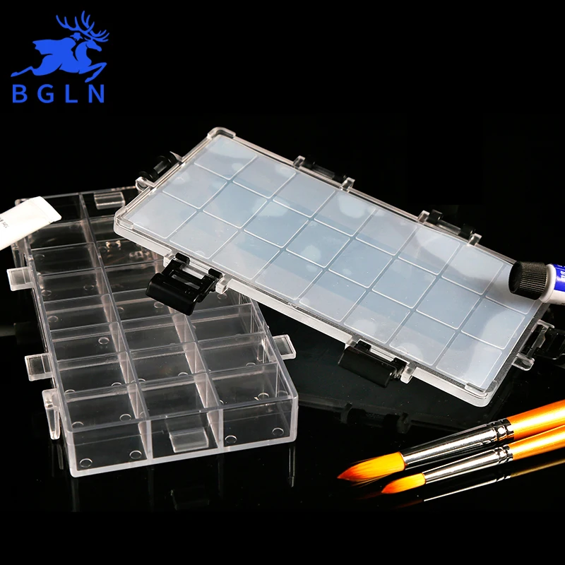 Bgln 1Piece 24 Grids Moisturizing Watercolor Paint Palette Professional Art Plastic Palette Watercolor Palette Art Supplies bgln transparent moisturizing watercolor paint palette 24 grid professional art plastic palette watercolor palette art supplies