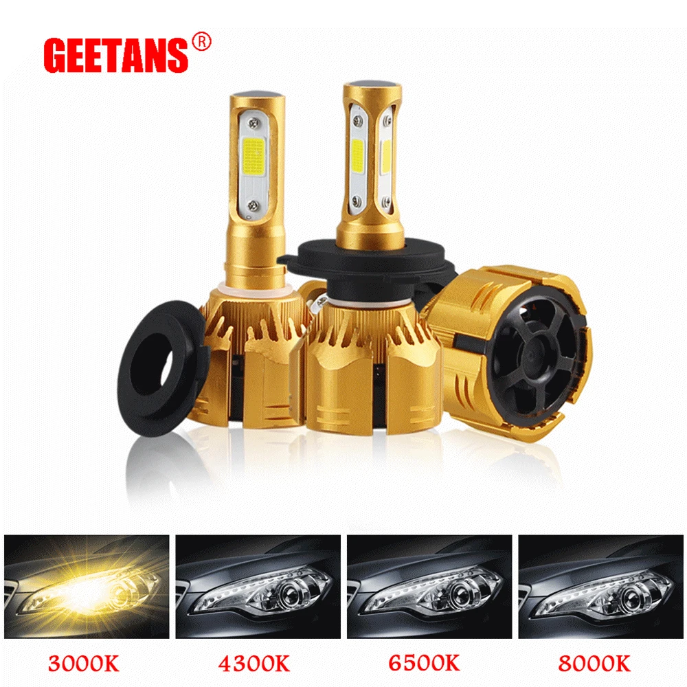 2шт H7 светодиодный H11 H4 H1 H3 9005 9006 H13 9004 9007 налобный фонарь для автомобиля 6000K 60W 8000LM