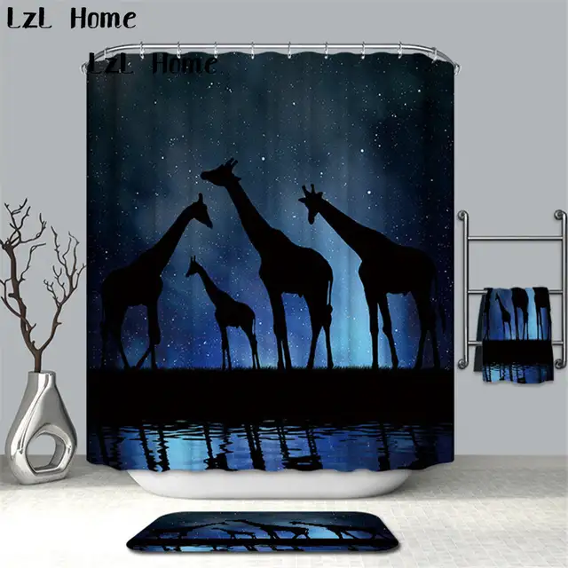 Lzl Home 1pcs Deer Waterproof Shower Curtain Eco Friendly Bathroom