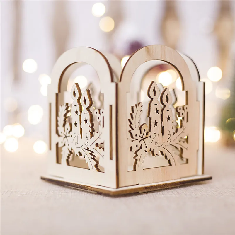 NEW HOT NEW Christmas Creative Gifts Decoration Mini Wooden Candlestick Home Decoration Holiday Christmas Hang 3N27 (1)