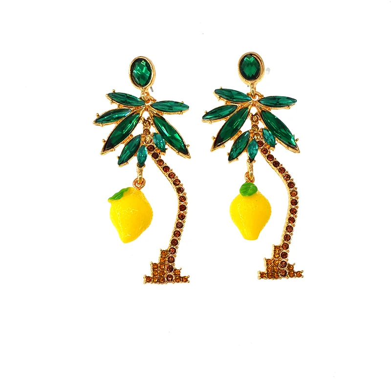 

2018 Hot Sale Fashionable Long Drop Dangle Earrings Personality Cactus Coconut Tree Shape Pendientes Drop Earrings For Girl