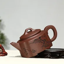 240/350 мл фиолетовая глина yixing чайный горшок 7 отверстий НЕОБРАБОТАННАЯ руда Zi Mud Zisha квадратный горшок винтажная посуда для напитков чайная церемония Puer Biluochun чайник