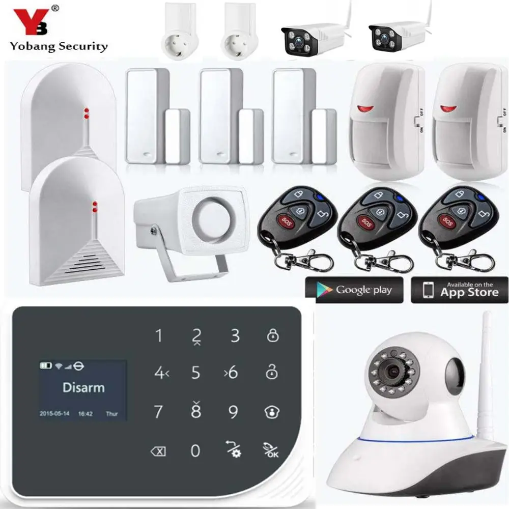 H KIT YobangSecurity WiFi GSM GPRS SMS беспроводная домашняя охранная система охранной сигнализации Видео IP камера умная розетка приложение управление - Цвет: H KIT