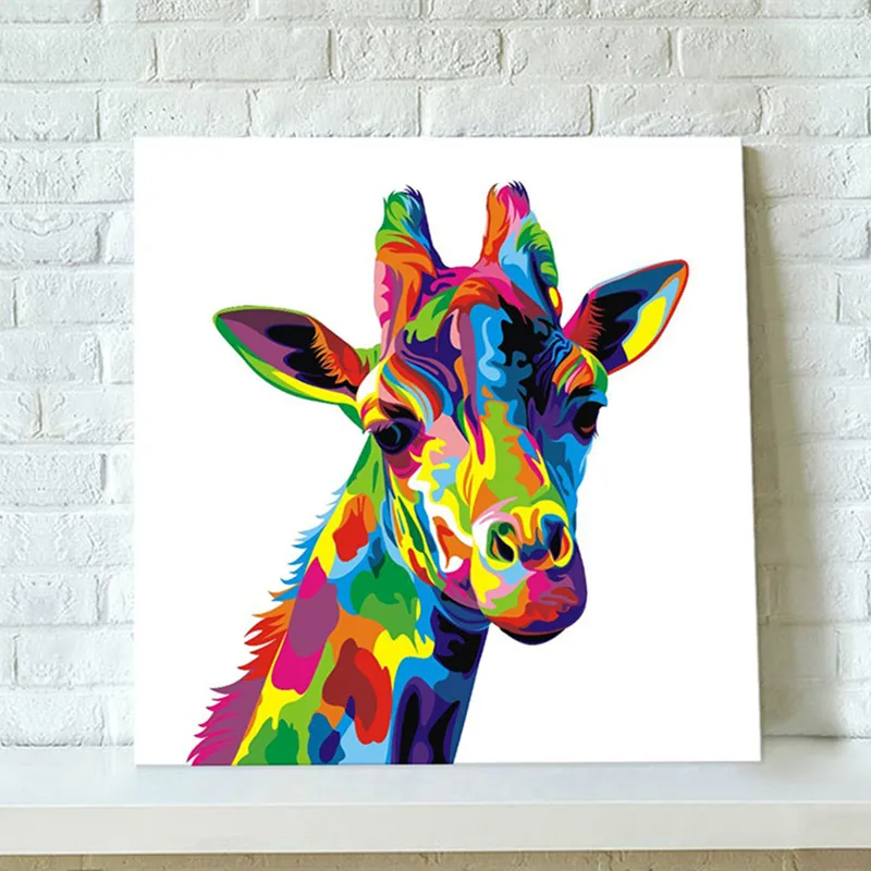 Bunte Abstrakte Giraffe Malerei Hand Bemalte Leinwand Ölgemälde Moderne