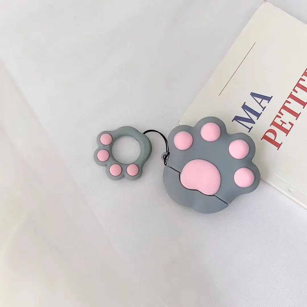 3D силиконовый Bluetooth беспроводной чехол для наушников для AirPods чехол защитный чехол с сердцем аксессуары для Apple Air pods зарядная коробка - Цвет: gray