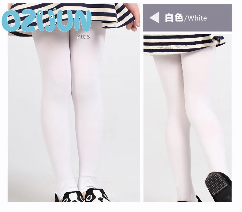 Solid Color Children Baby Girl 40d Velvet Ballet Dance Stockings White