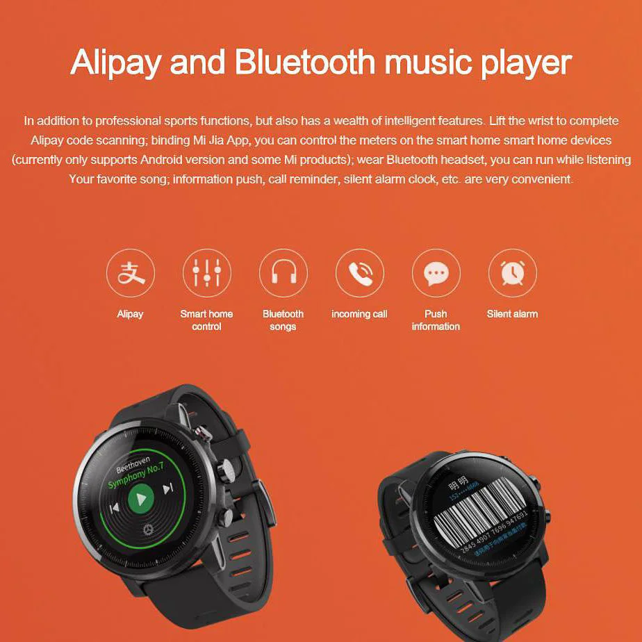 Оригинальные Смарт часы Huami Amazfit Stratos 2 с GPS пульсометром водонепроницаемые 5 АТМ